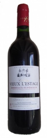 Bordeaux Supérieur Rouge, Château Vieux L'Estage Elevée en Fût de Chêne (Vignoble Maulun)