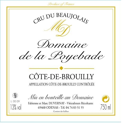 Brouilly Rouge, Brouilly Duvernay (Société des Vins de Pizay)