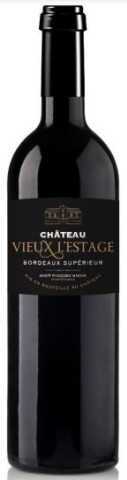 Bordeaux Supérieur Rouge, Château Vieux L'Estage Elevée en Fût de Chêne (Vignoble Maulun)