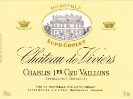 Chablis Blanc, Château de Viviers Chablis 1er Cru Vaillons (Maison Lupé Cholet)