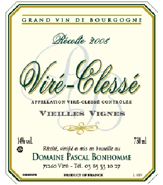 Vire Clesse  , Vire Clesse (Bonhomme) (Société des Vins de Pizay)